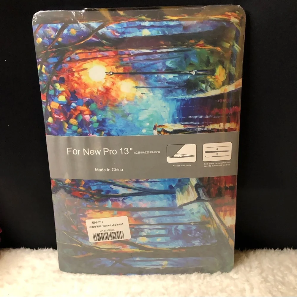 New MacBook Pro 13” Hard Plastic Protective Case, Rainy Night At The Park ☔️